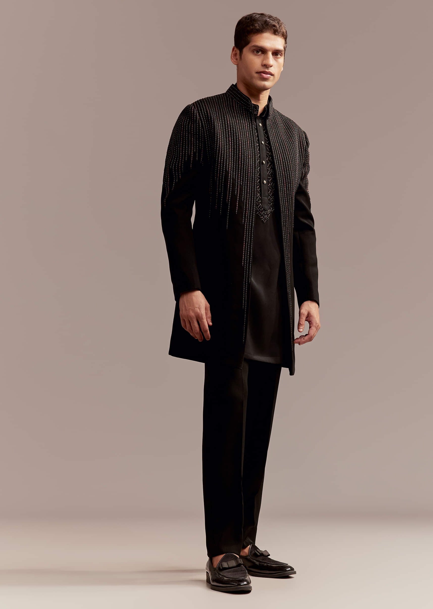 Indowestern Western Kurta Design For Man Grey Indo Western Jacket And Kurta Set