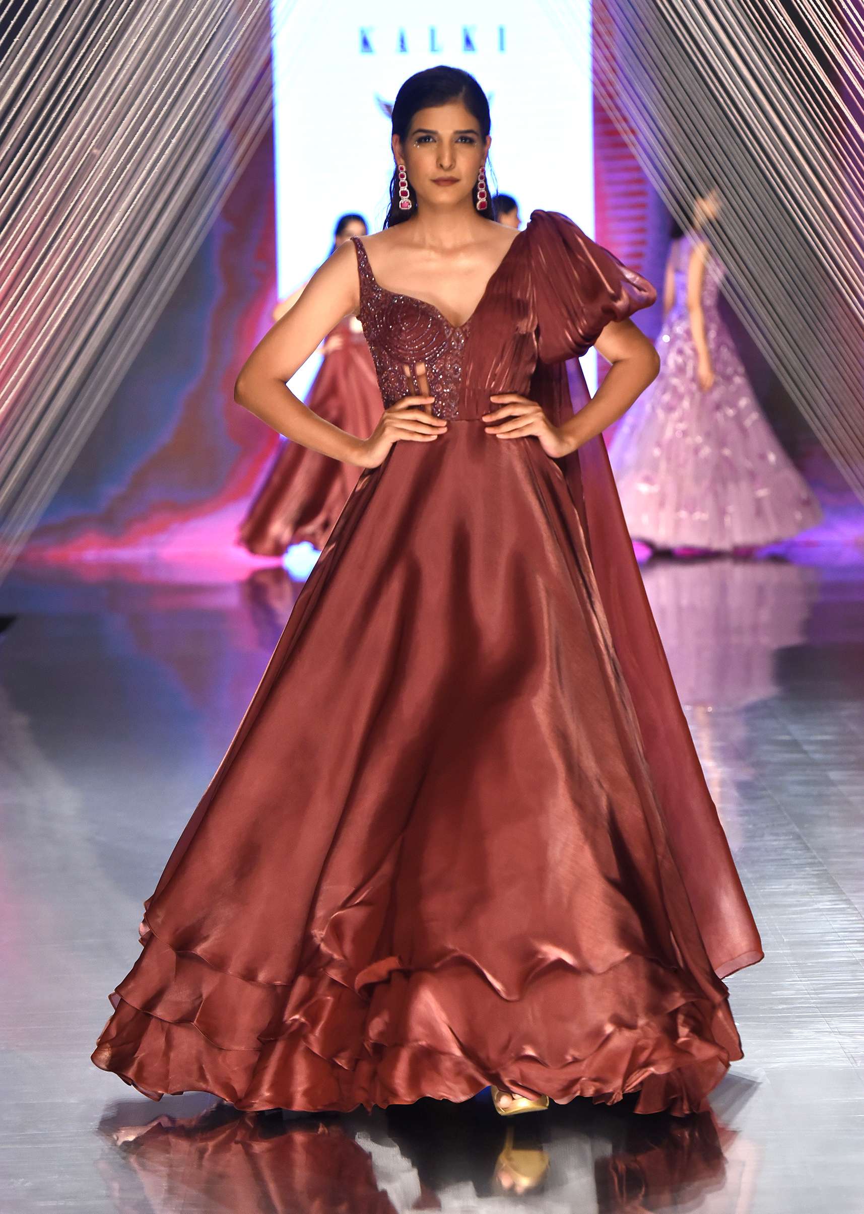 organza brown dress MNM Couture Style G2106 Organza Dress