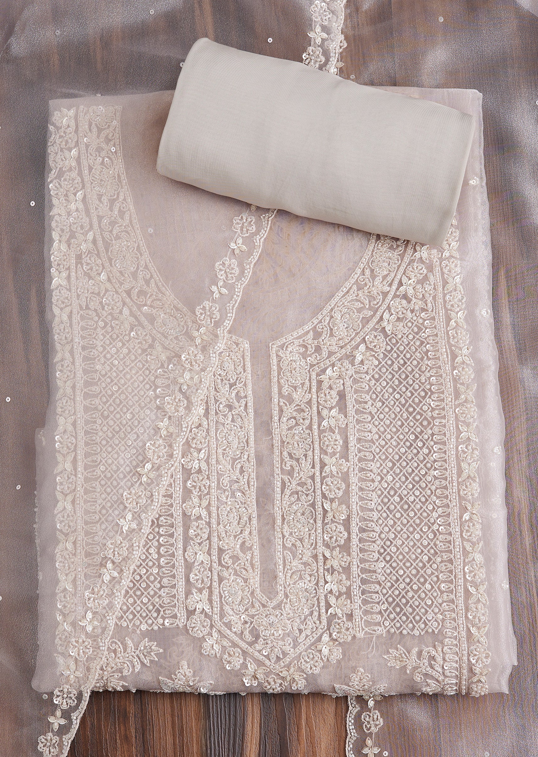 organza dress material Buy Grey Organza Embroidered Dress Material Suit