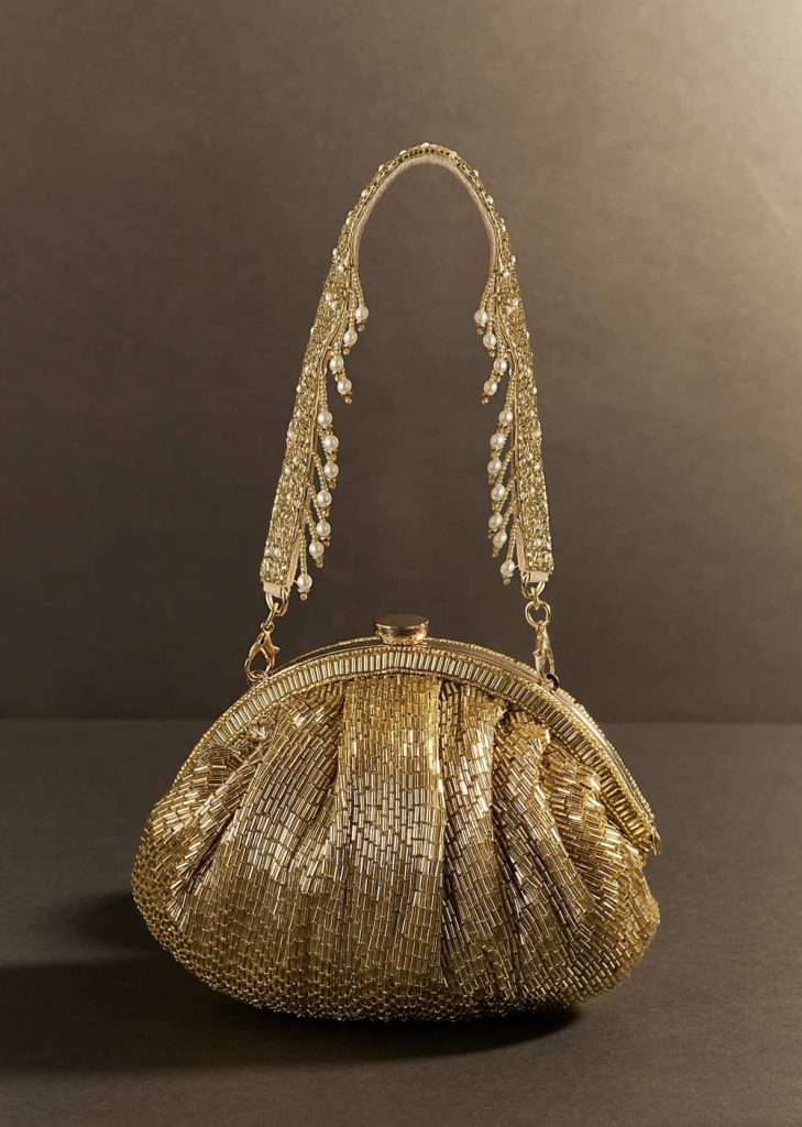 Champagne Gold Potli With Sequin Work