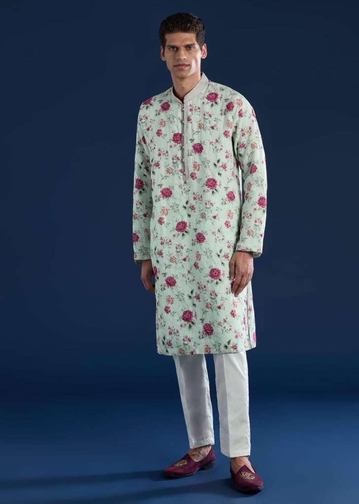 Beach Wedding Outfit Ideas: Breezy & Stylish Looks for Indian Brides & Guests 3 Green Linen Kurta Set with Sequin Work