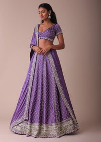 Lilac Purple Lehenga With Handwork Embroidery