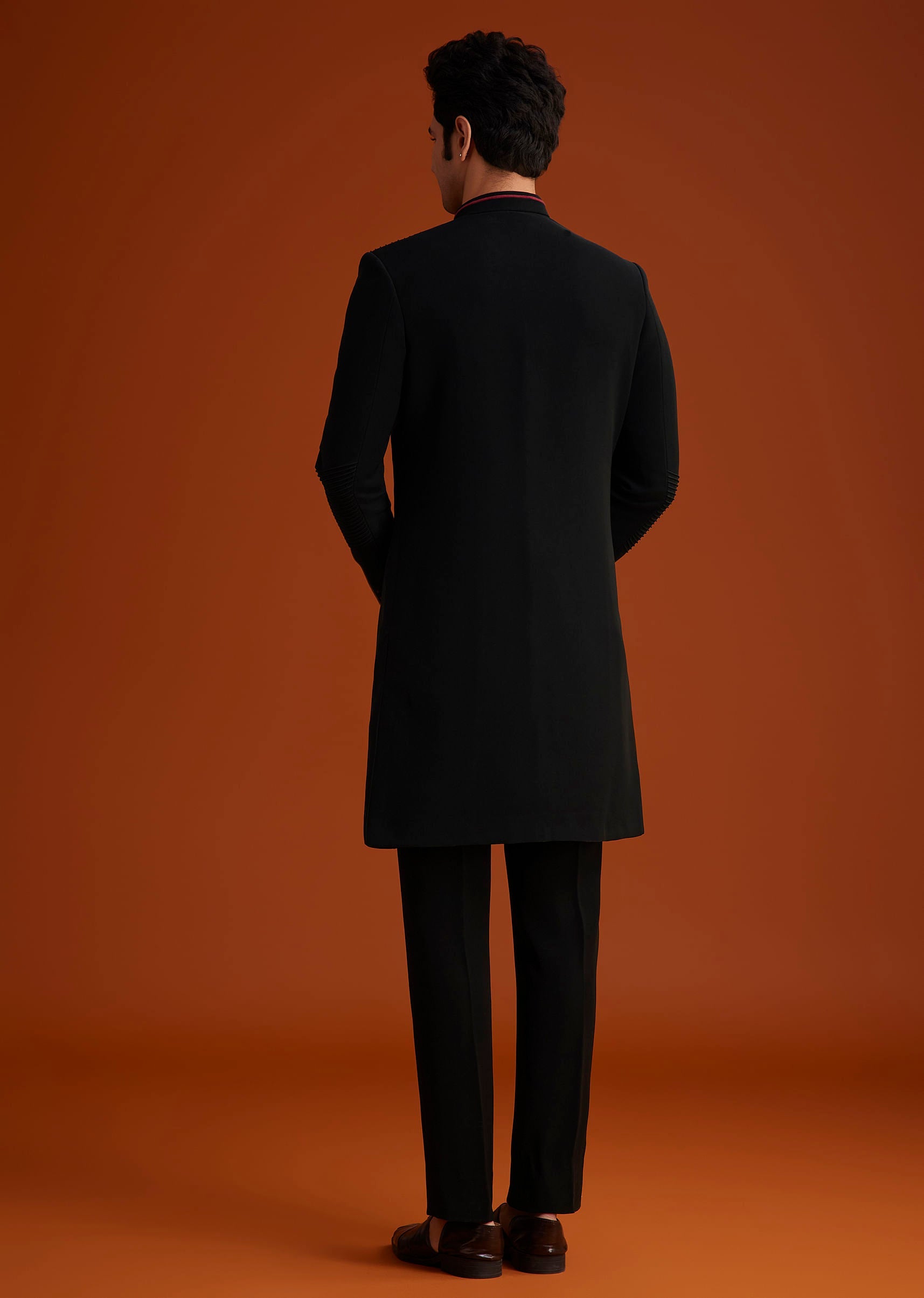 Black Indo Western Sherwani Set