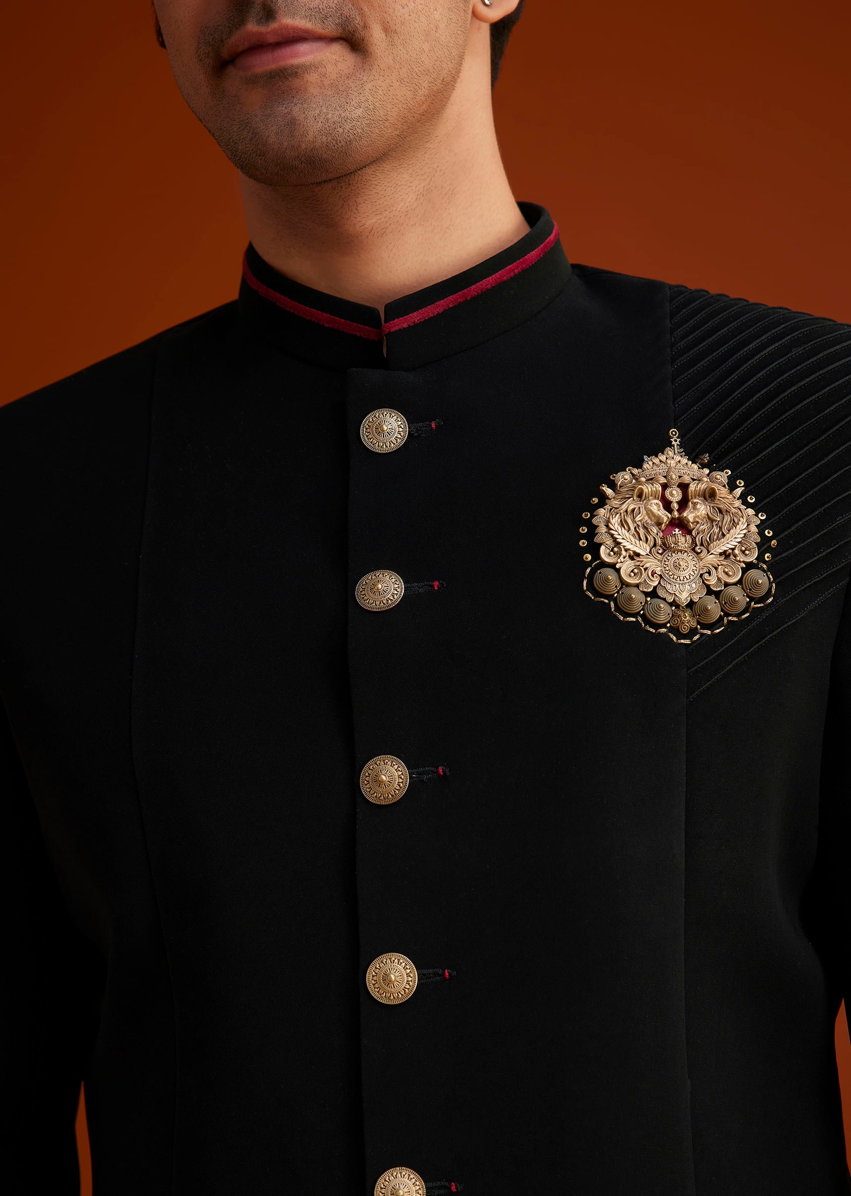 Black Indo Western Sherwani Set