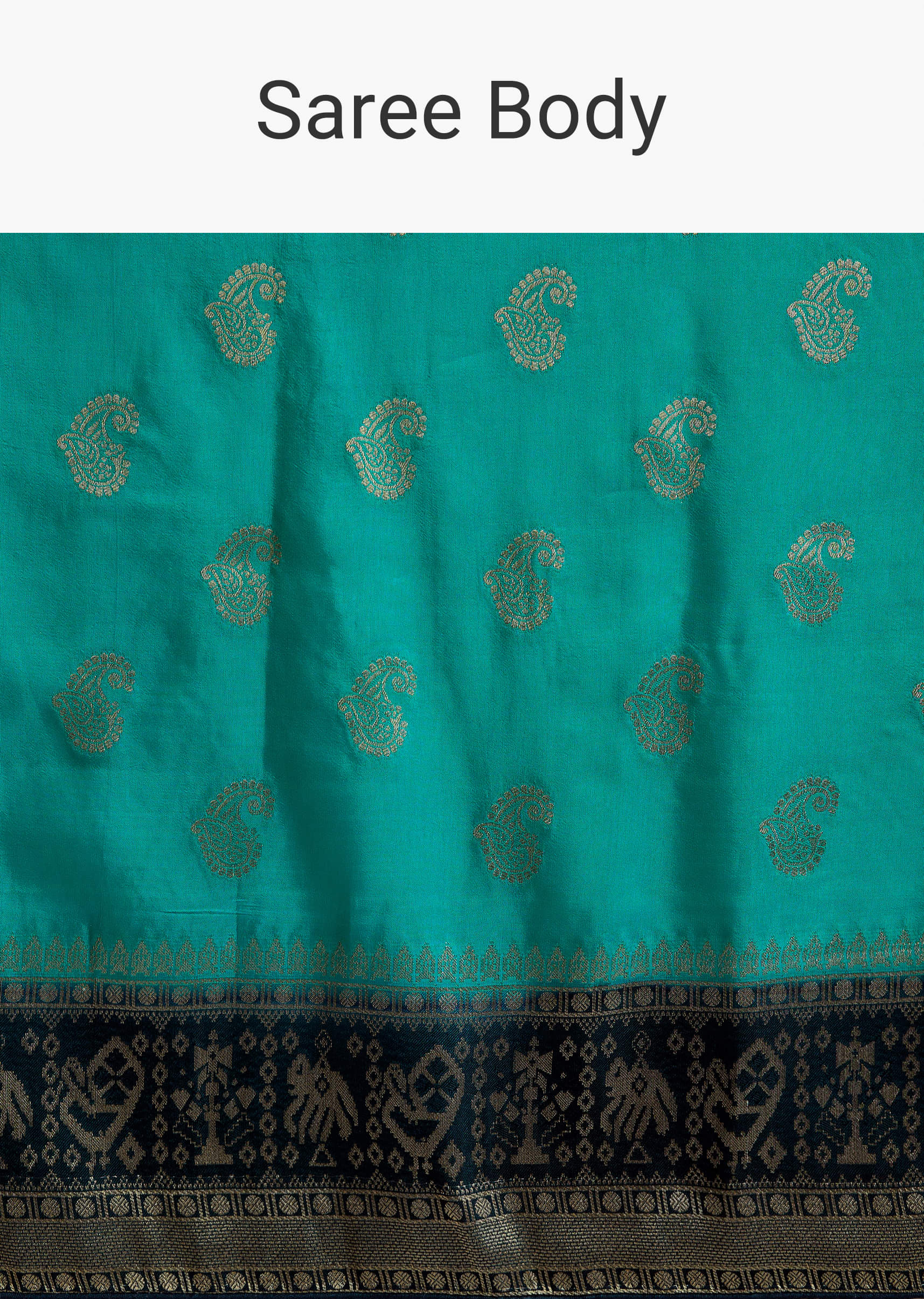 Blue Banarasi Silk Woven Saree With Zari Paisley Motifs