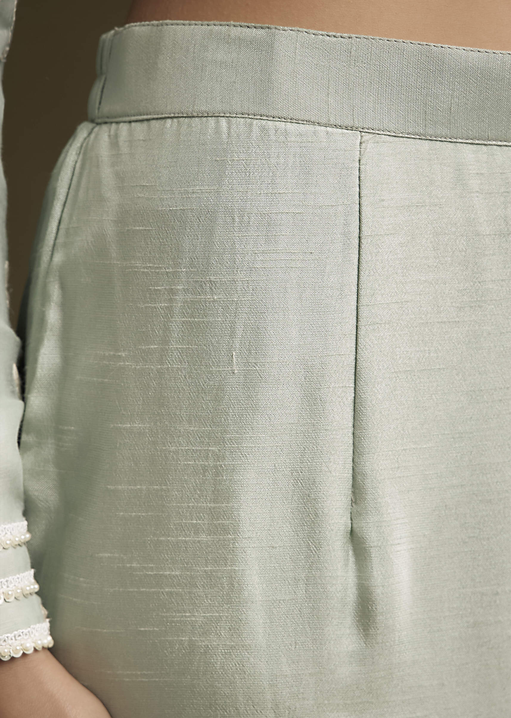 Blue Cotton Kurta Set With Intricate Resham Embroidery