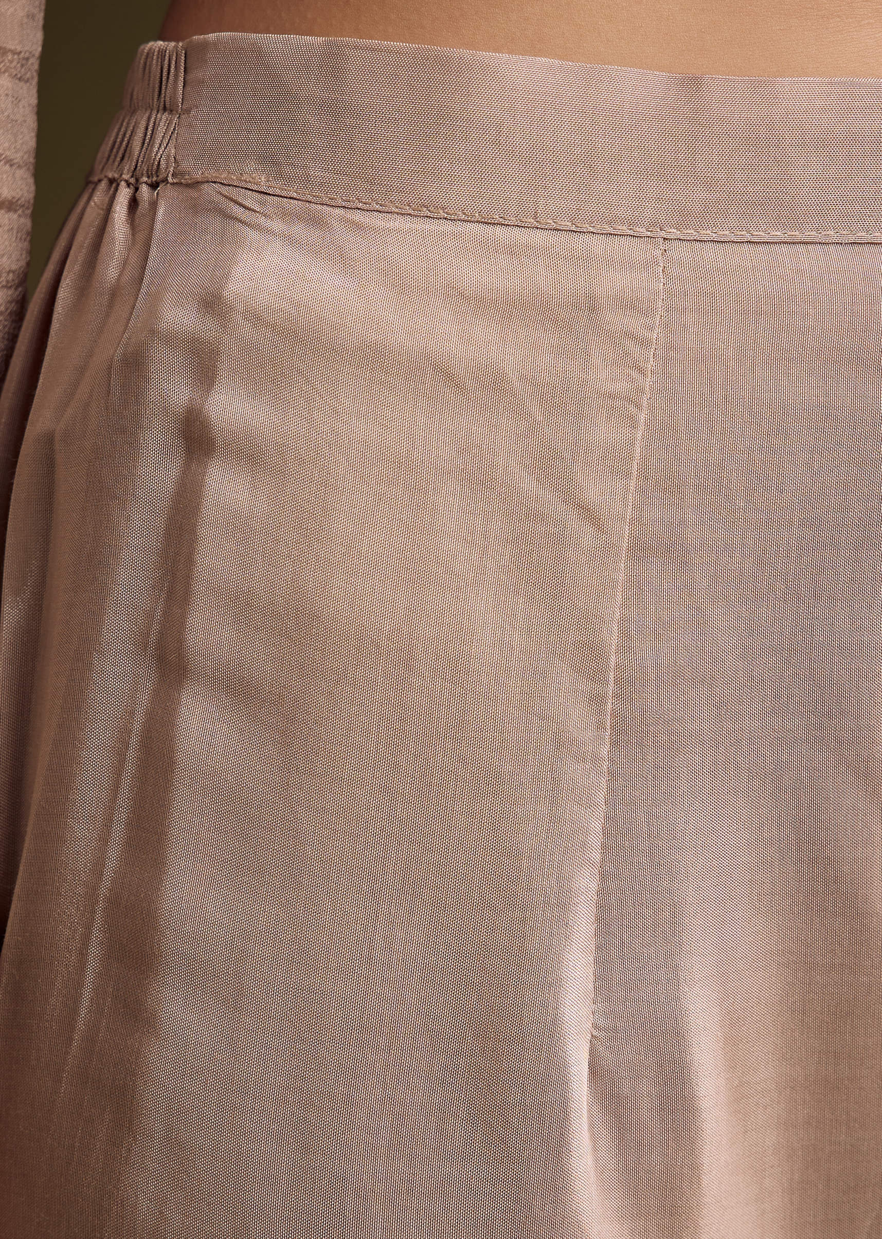 Brown Chinon Anarkali Suit With Sequin Embroidery