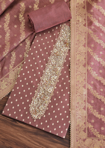 Deep Maroon Embroidered Suit