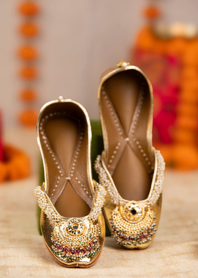 Gold Mirror Embellished Juttis
