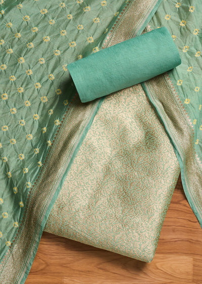 Green Banarasi Brocade Suit