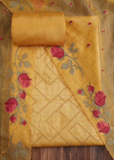Mustard Tussar Silk Suit