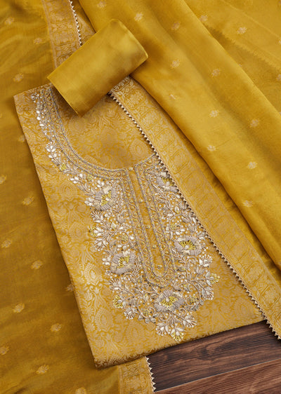 Mustard Yellow Brocade Suit
