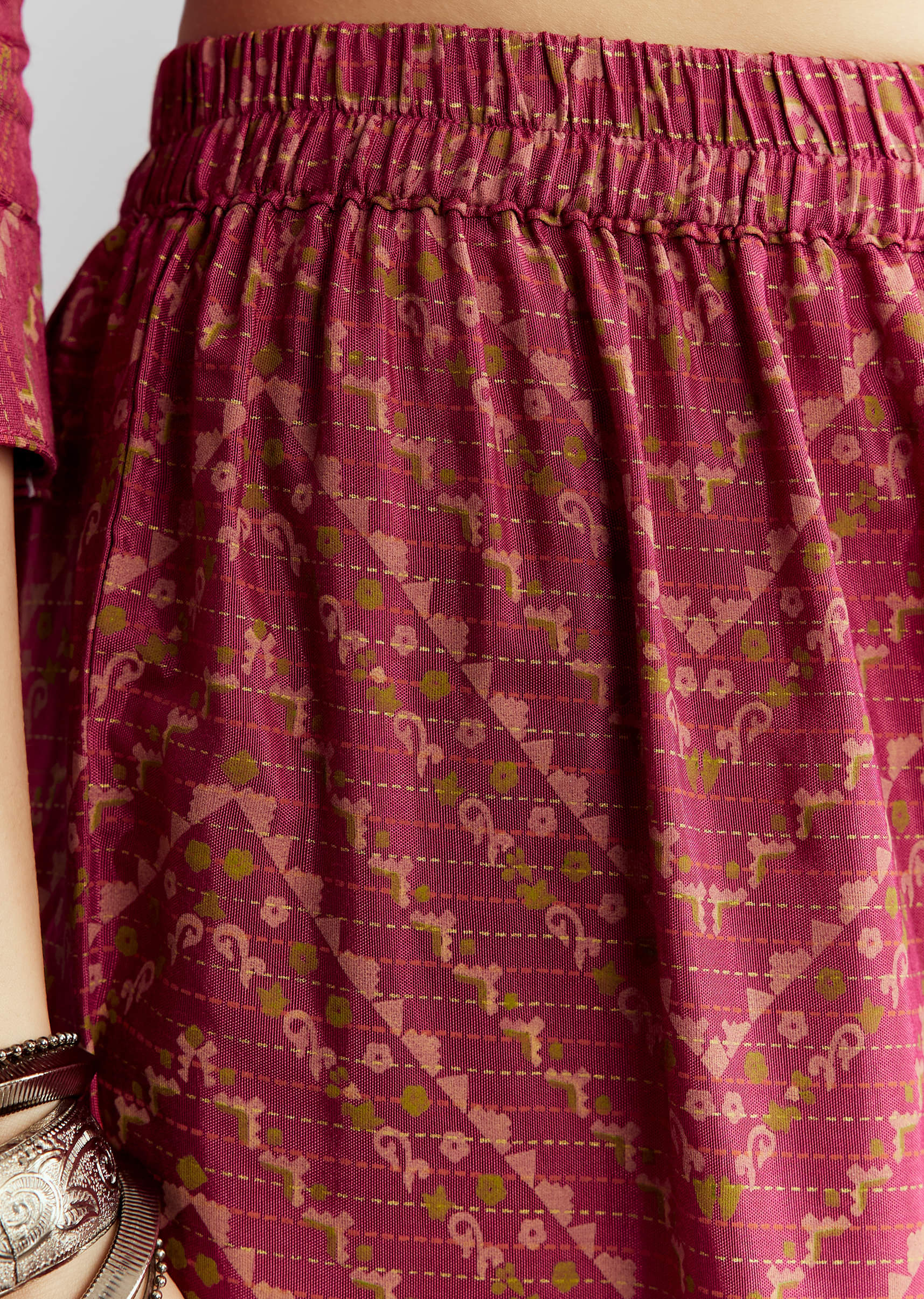 Pink Silk Anarkali Suit With Indie Print And Intricate Embroidery