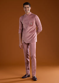 Pink Velvet Tuxedo and Pant Set