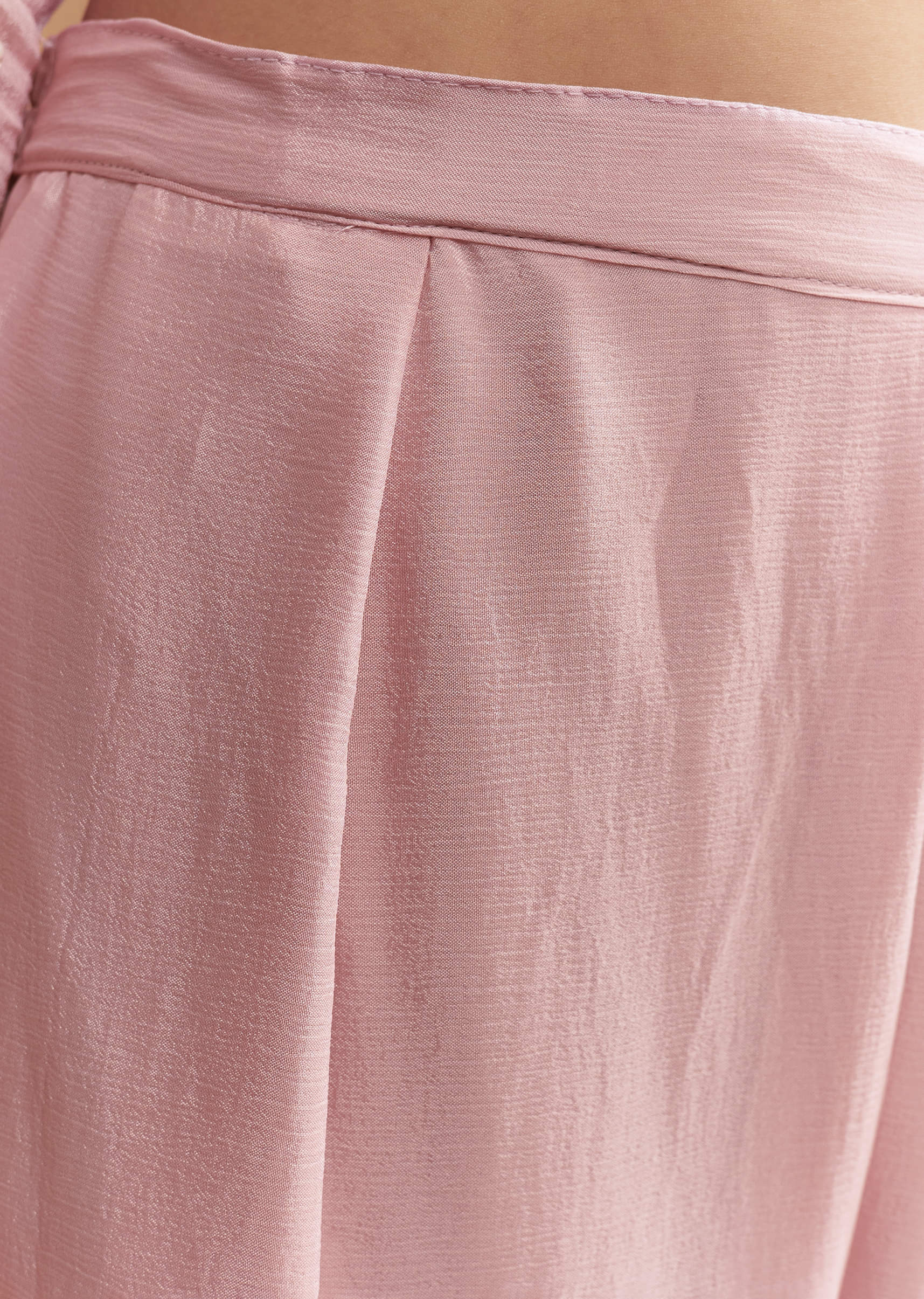 Pink Chinon Palazzo Suit With Cutdana And Sequins Work