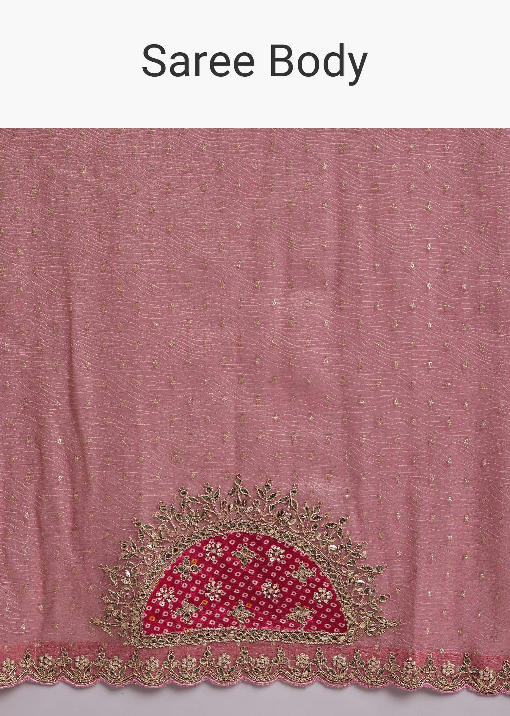Pink Tissue Silk Saree With Delicate Hand Embroidery