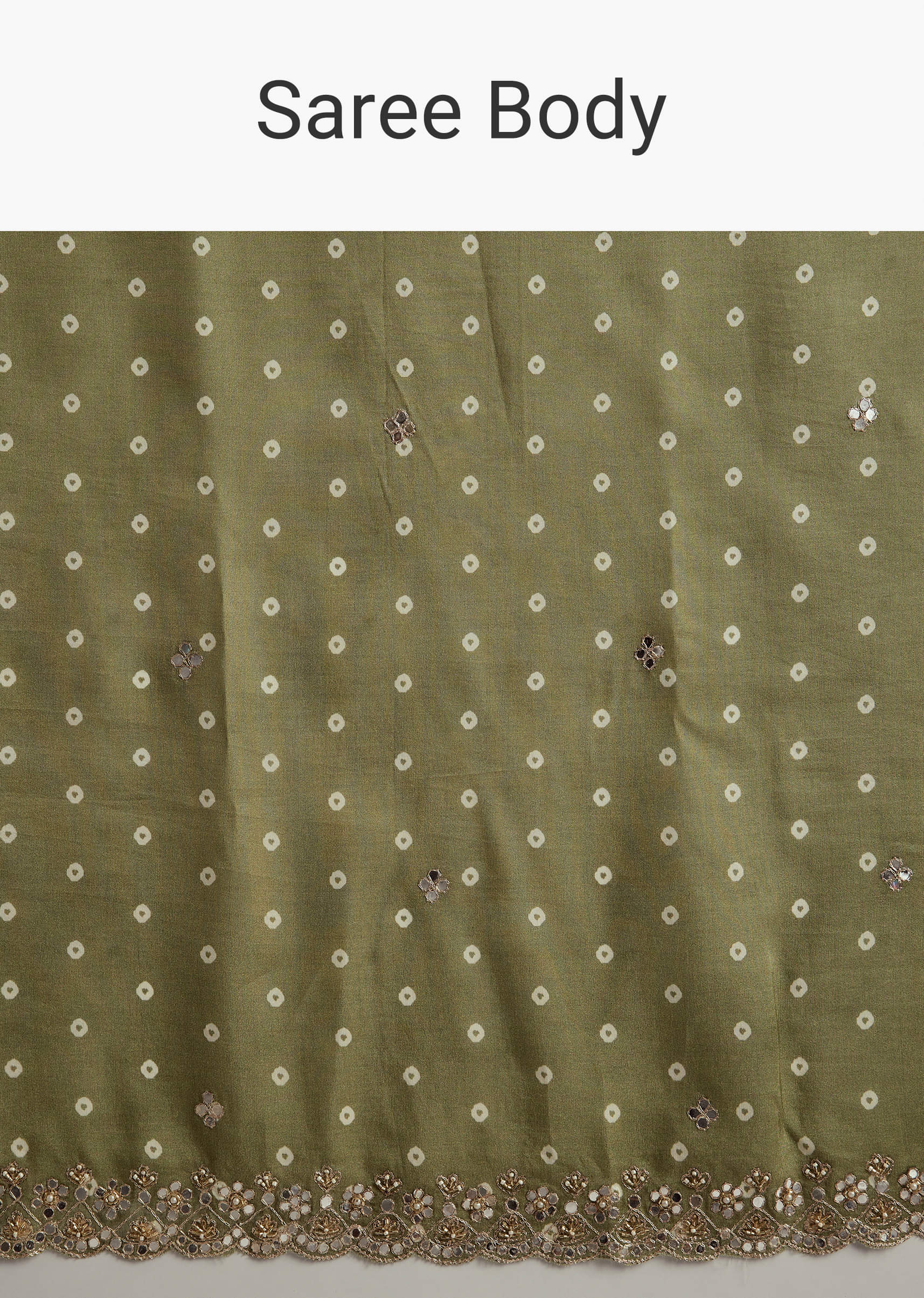 Pista Green Muslin Embroidered Saree With Heavy Hand Embroidery