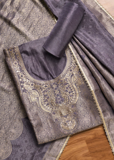 Purple Jacquard Suit