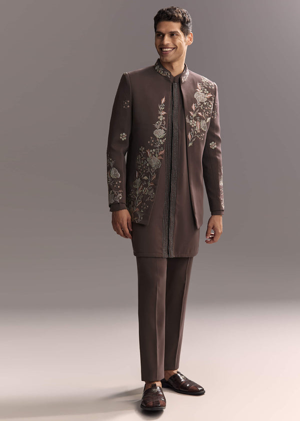 Purple Jodhpuri Suit For Men With Heavy Hand Work