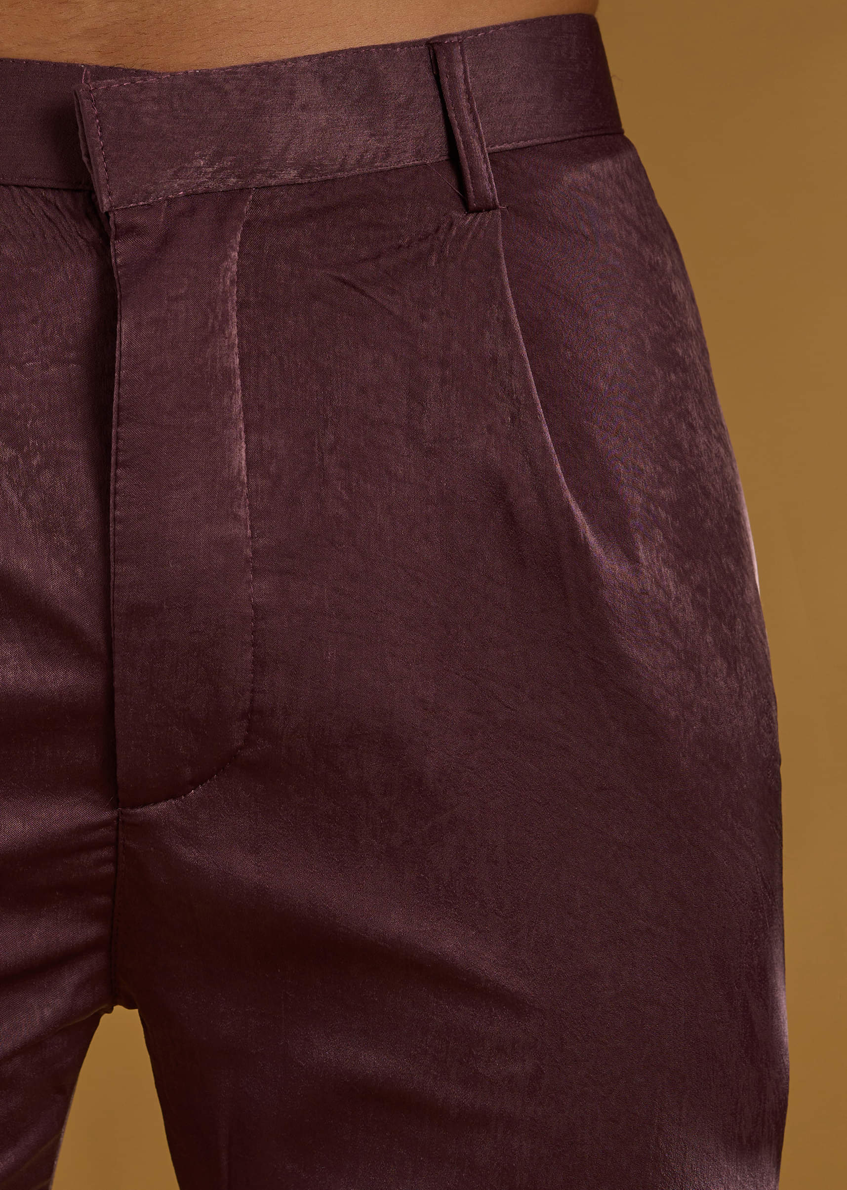 Purple Silk Kurta Set For Men With Intricate Hand Embroidery