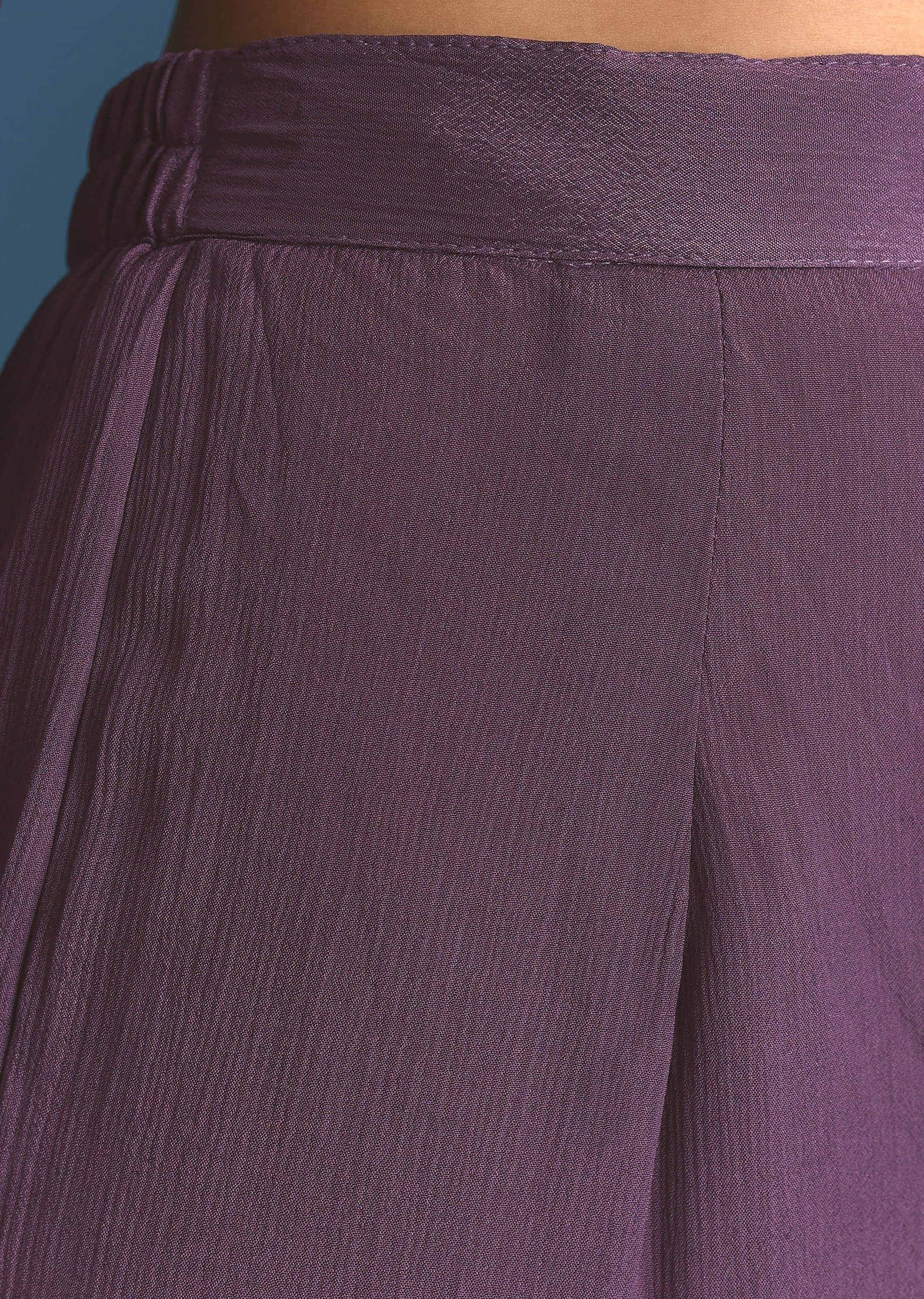 Purple Silk Sequin Work Kurta Sharara With Supatta