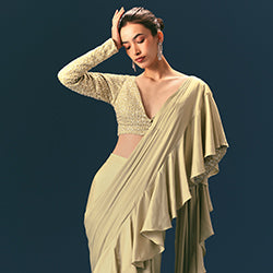 ruffle-saree