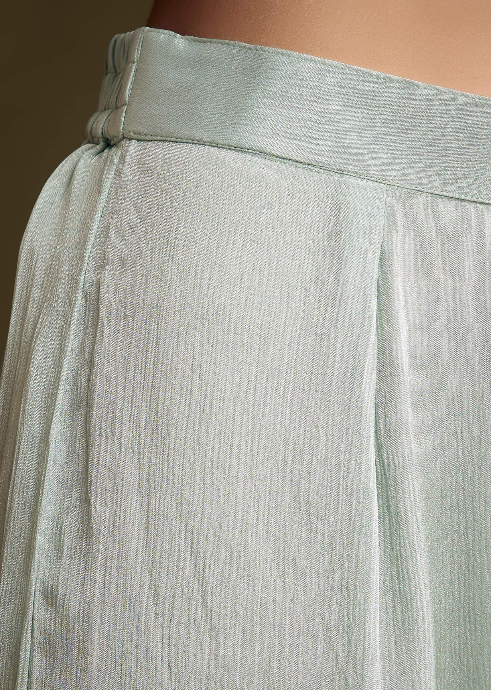 Sky Blue Chinon Sharara Suit With Sequins And Moti