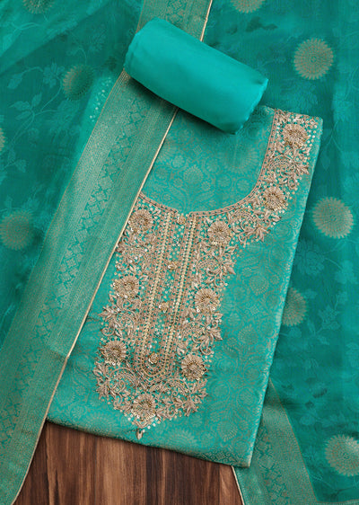 Teal Tissue Unstitched Suit