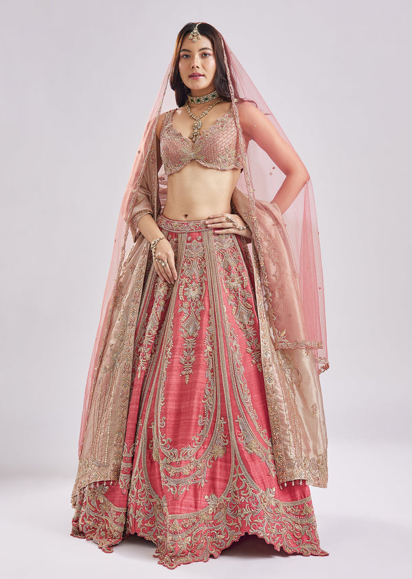 The Scalloped Rani Pink Bridal Set