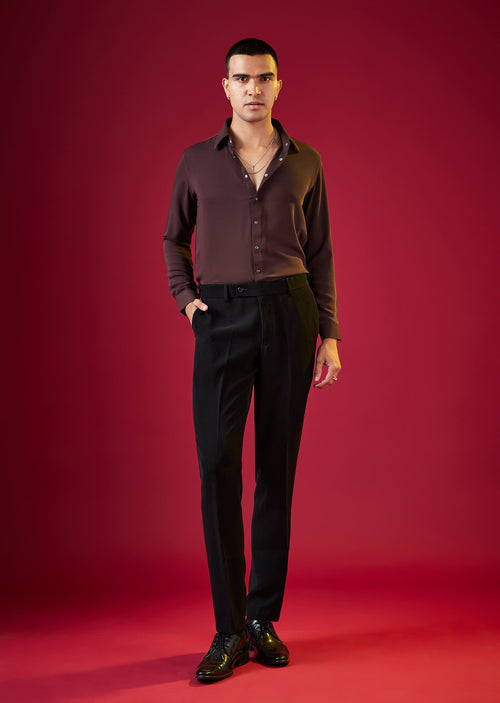 mens dress shirt wine Men's Basic Solid Color Button Up Dress Shirt (Wine) Wine / 3X-Large/19-19.5 Neck/36-37 Sleeve