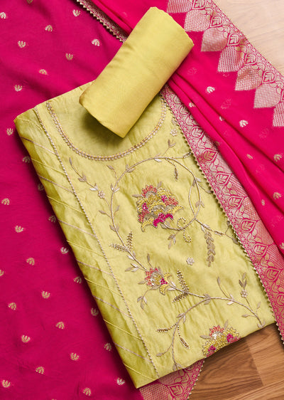 Yellow Chanderi Suit